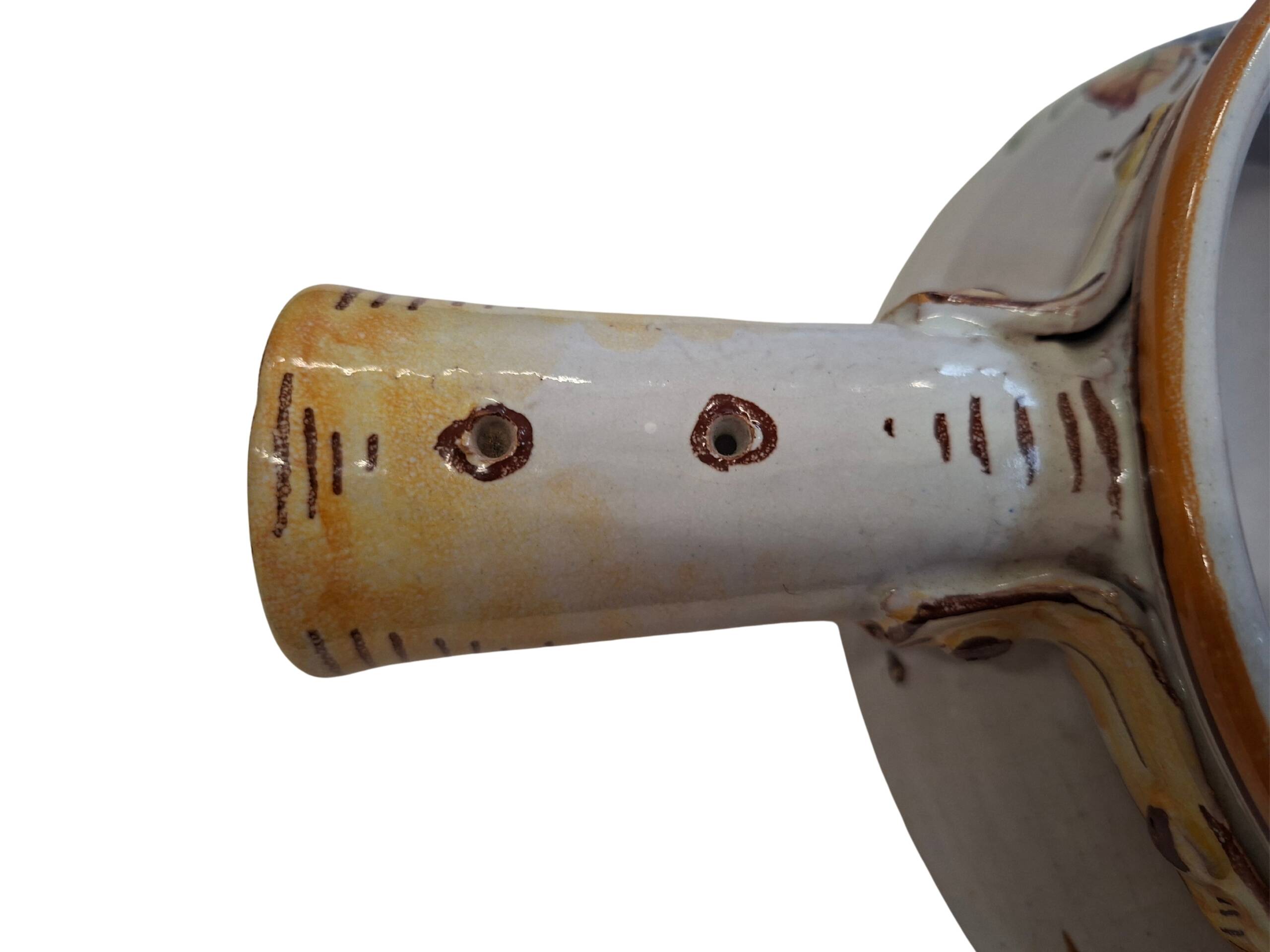 Scaldino in Ceramica Dipinto a Mano – Stile Deruta – Vintage da Collezione