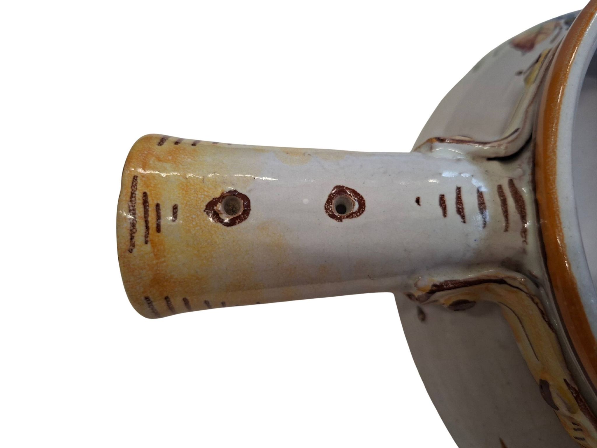 Scaldino in Ceramica Dipinto a Mano – Stile Deruta – Vintage da Collezione