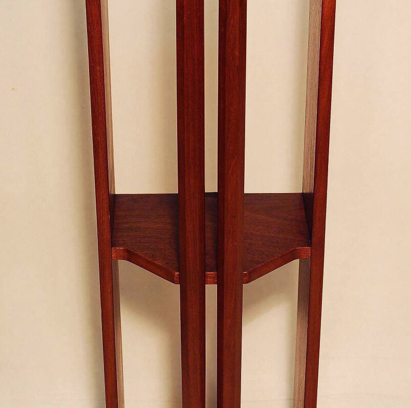 Pair of art deco mahogany wall columns