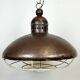 Large Brown Industrial Lamp with Iron Grid, 1960s