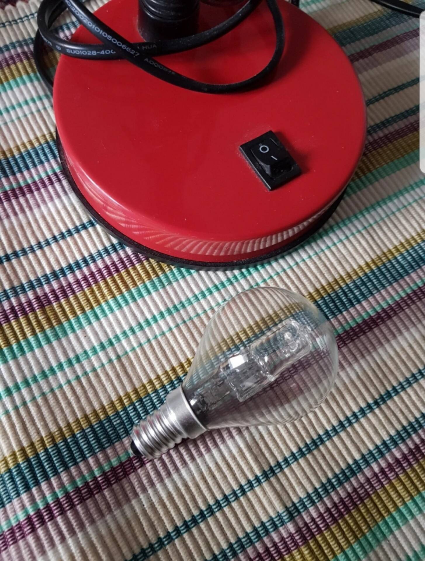 Retro red desk lamp