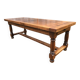 Farm table with cat bar in solid oak and 1 drawer.