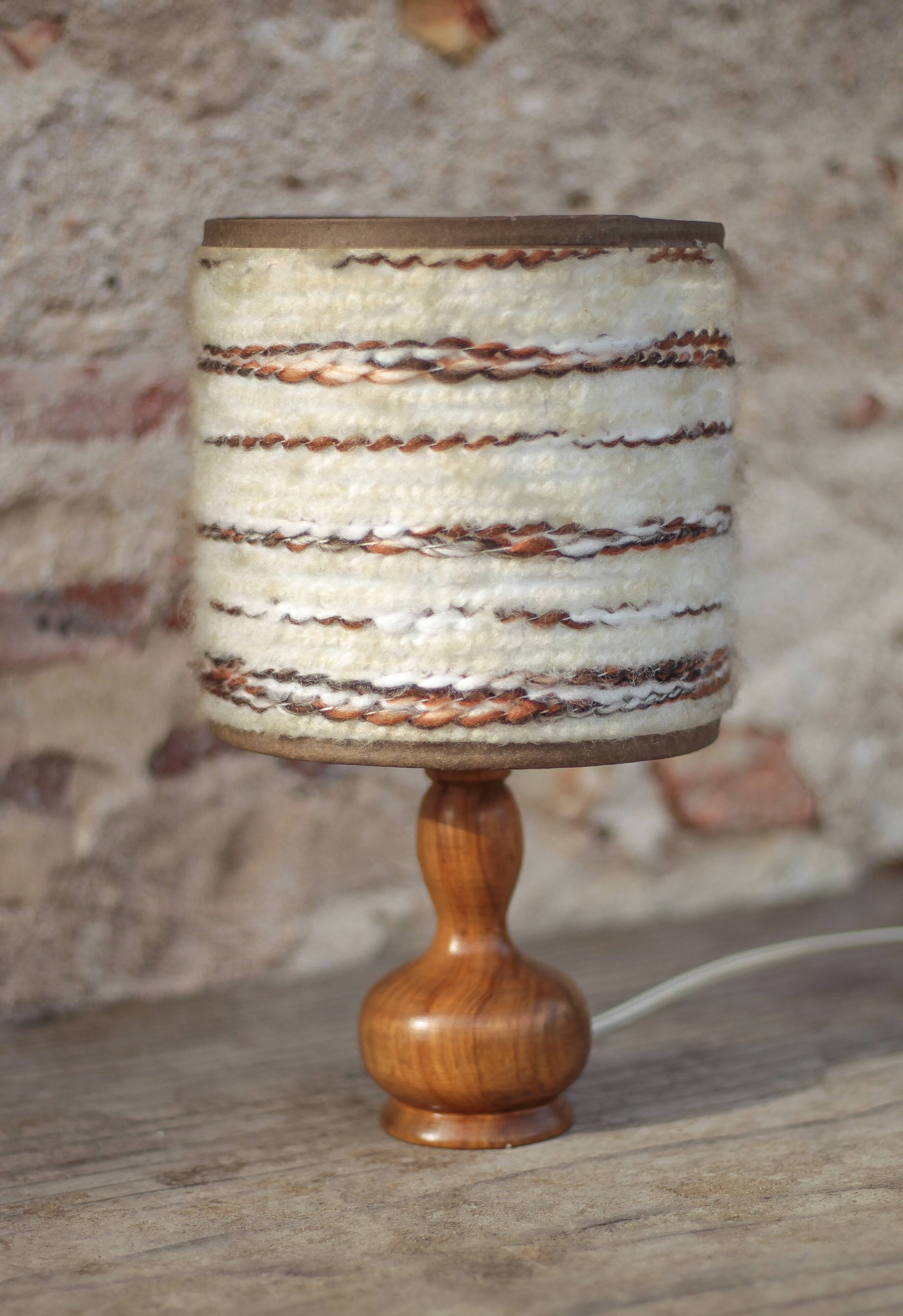 Vintage table lamp, vintage lamp, wooden base lamp with shade.