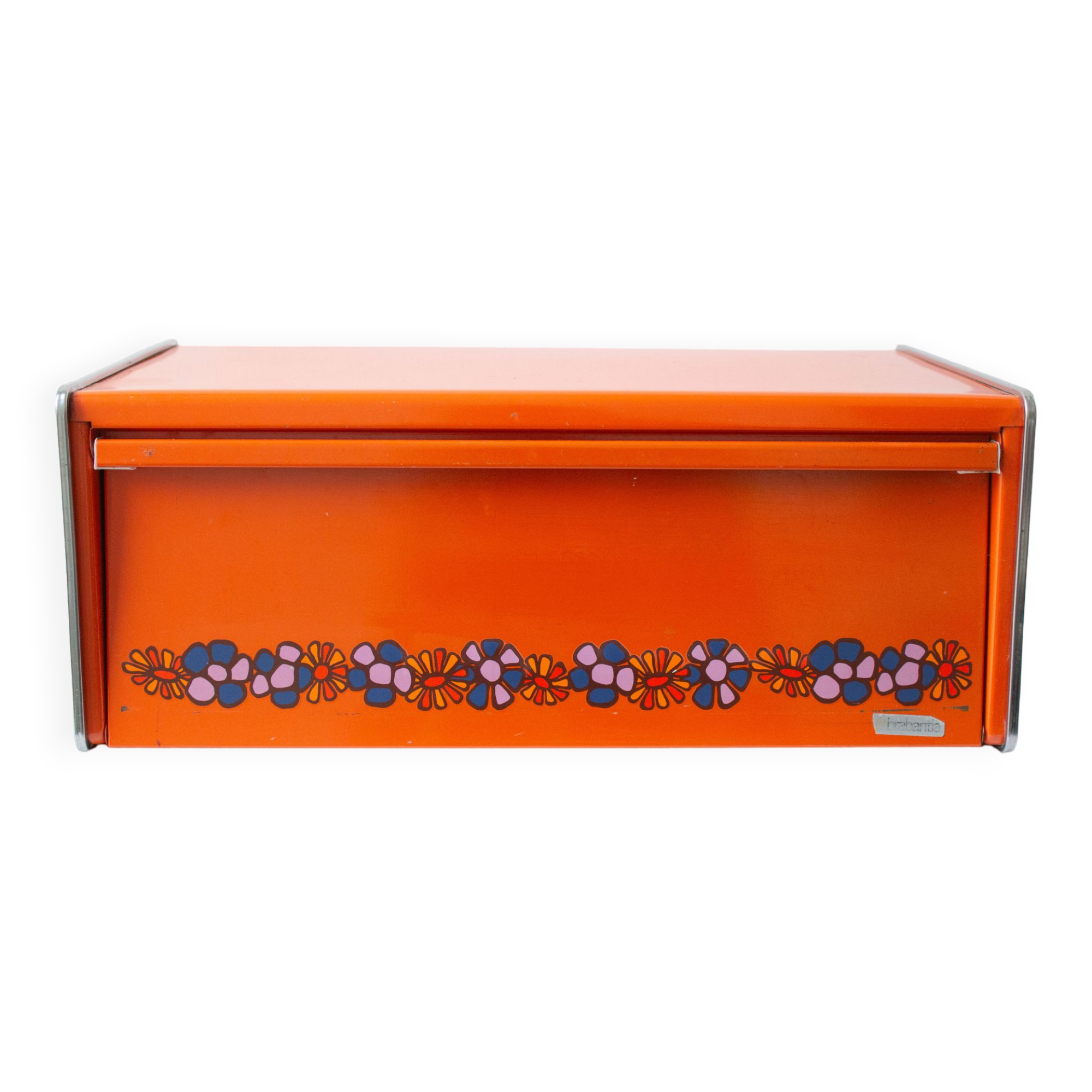 Vintage Brabantia (Holland) Orange Metal Bread Box