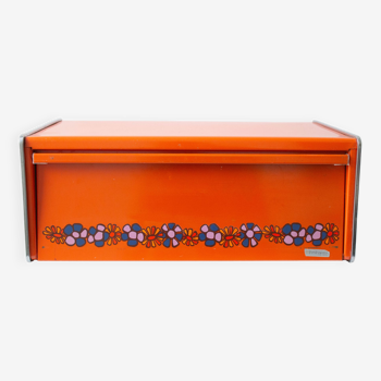 Vintage Brabantia (Holland) Orange Metal Bread Box