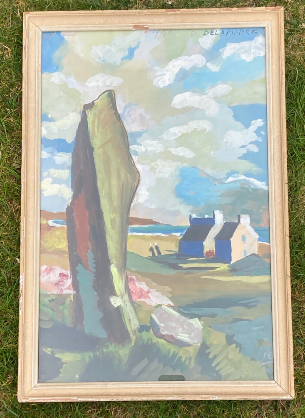 Animated scene between menhir and the sea in Brittany