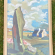 Animated scene between menhir and the sea in Brittany