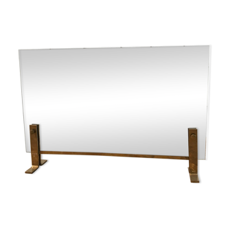 Fire shield brass and glass