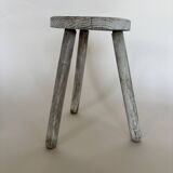 White wooden stool