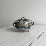 Three-legged glazed ceramic box