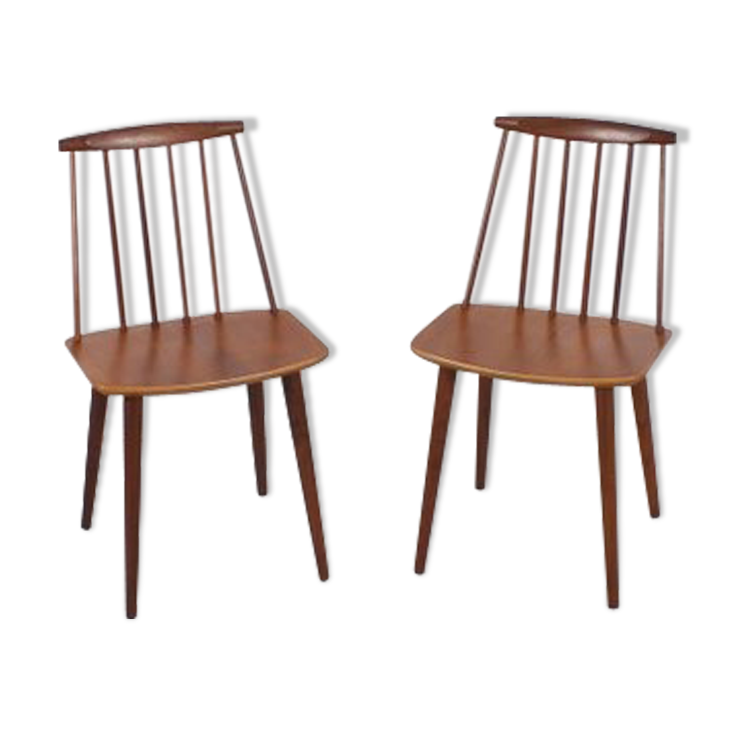 Pair of chairs in teak Folke Palsson d77 by FDB Møbelfabrik Folke Palsson