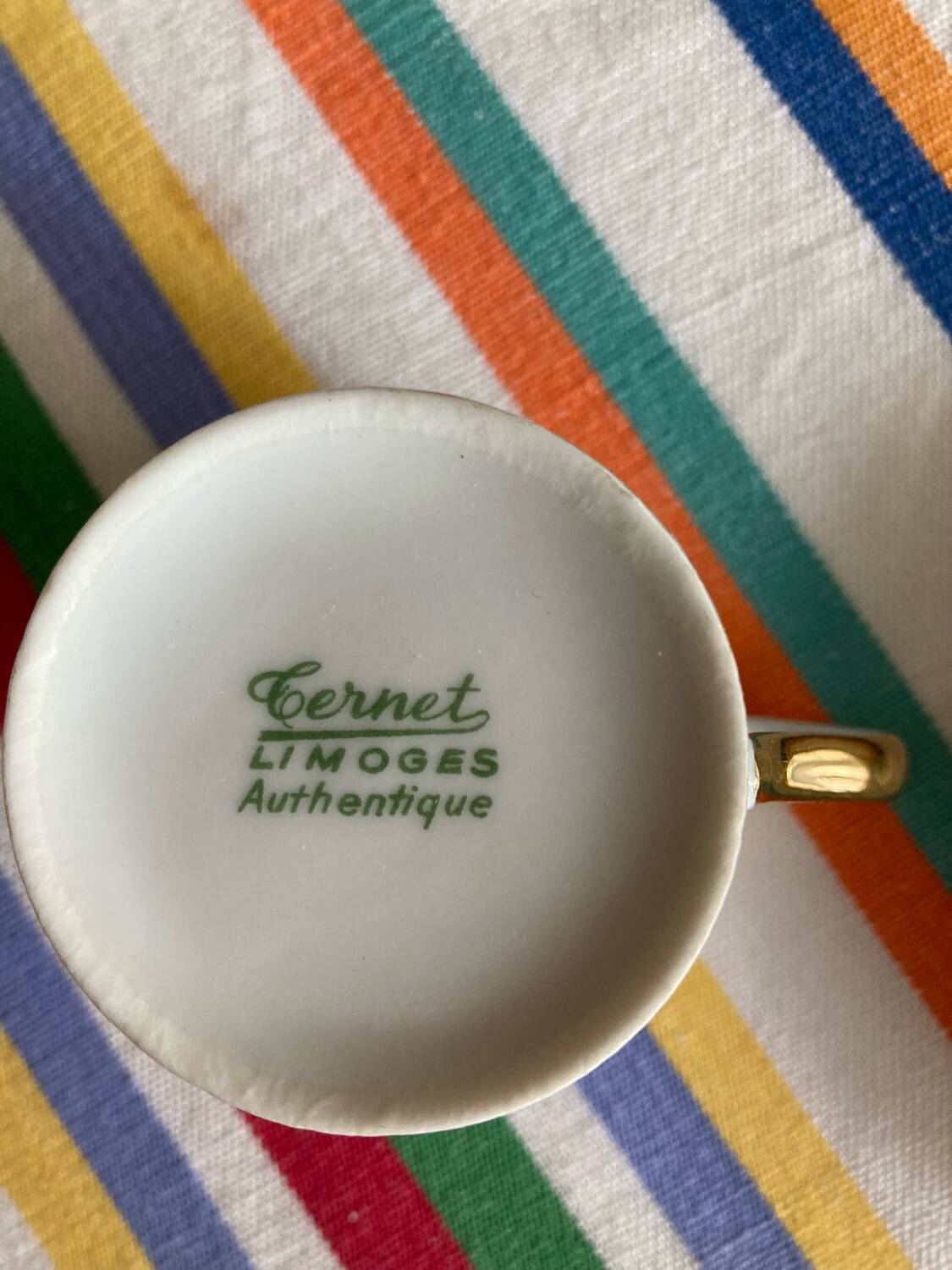 6 tasses à café et soucoupe porcelaine de Limosges