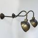Pair of XL patinated brass wall lights, France, 1970.