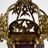 Gilded bronze and blown glass paste chandelier, Muller Frères, Art Deco