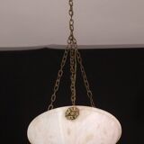 Liberty white alabaster chandelier, 1940s