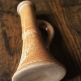 Marbled stoneware candlestick with vintage handle