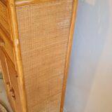 Vintage rattan wardrobe