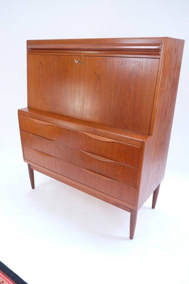 Torvits secretary in teak, retro vintage Danish style from the 1960s.