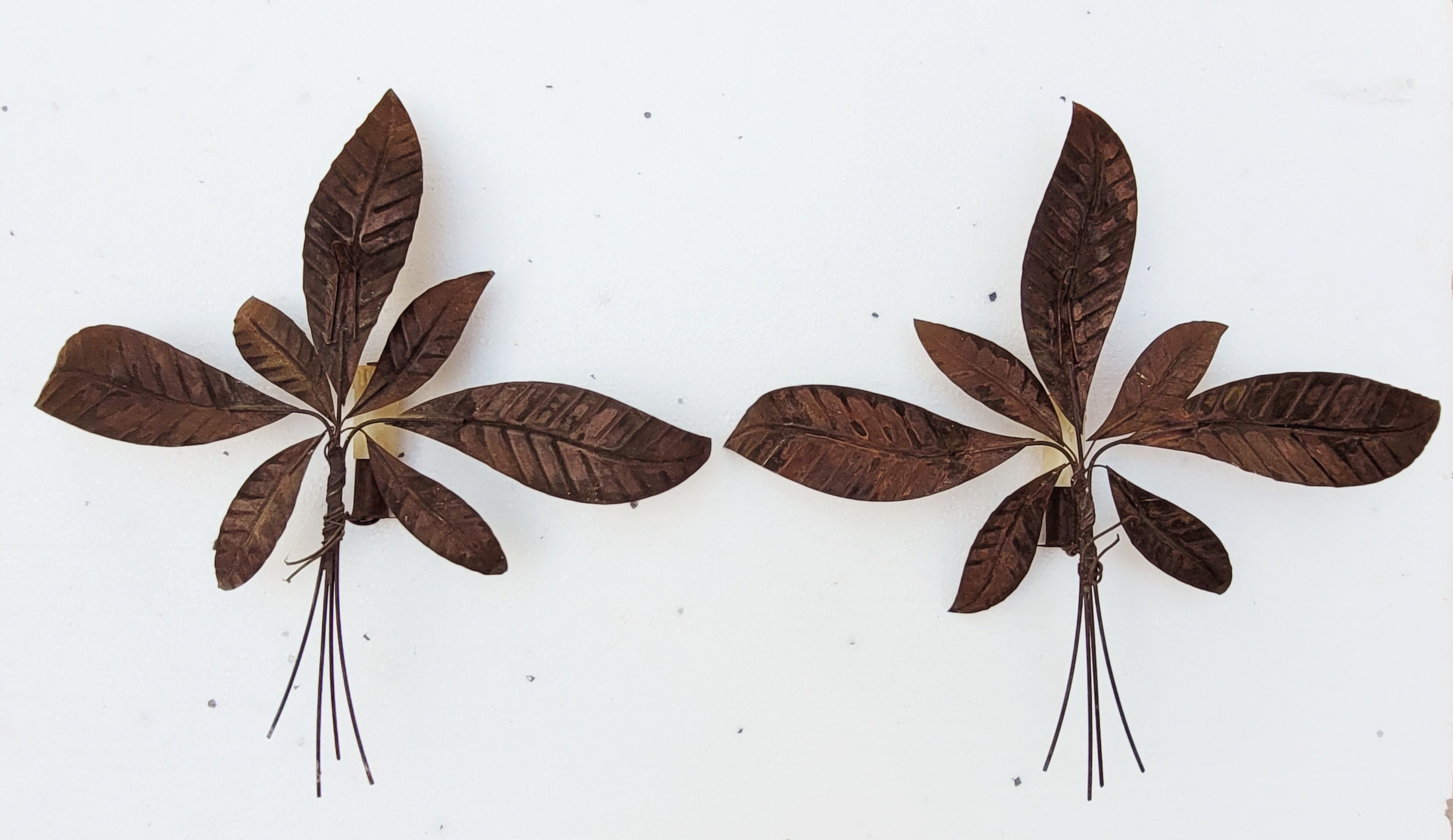 Pair of vintage metal sheets patinated around 1970'