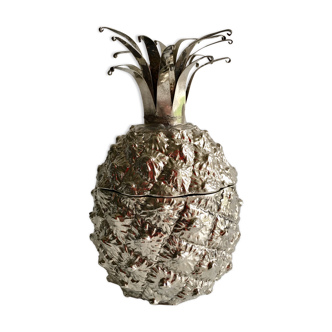 Seau à glace forme ananas acier argenté