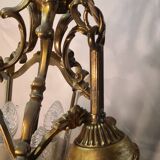 Lantern suspension 3 bronze lights h40x20 with fixing 60 cm good condition