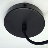 Suspension lampshade in old glass Cristallerie de Vallérysthal type Holophane workshop garage