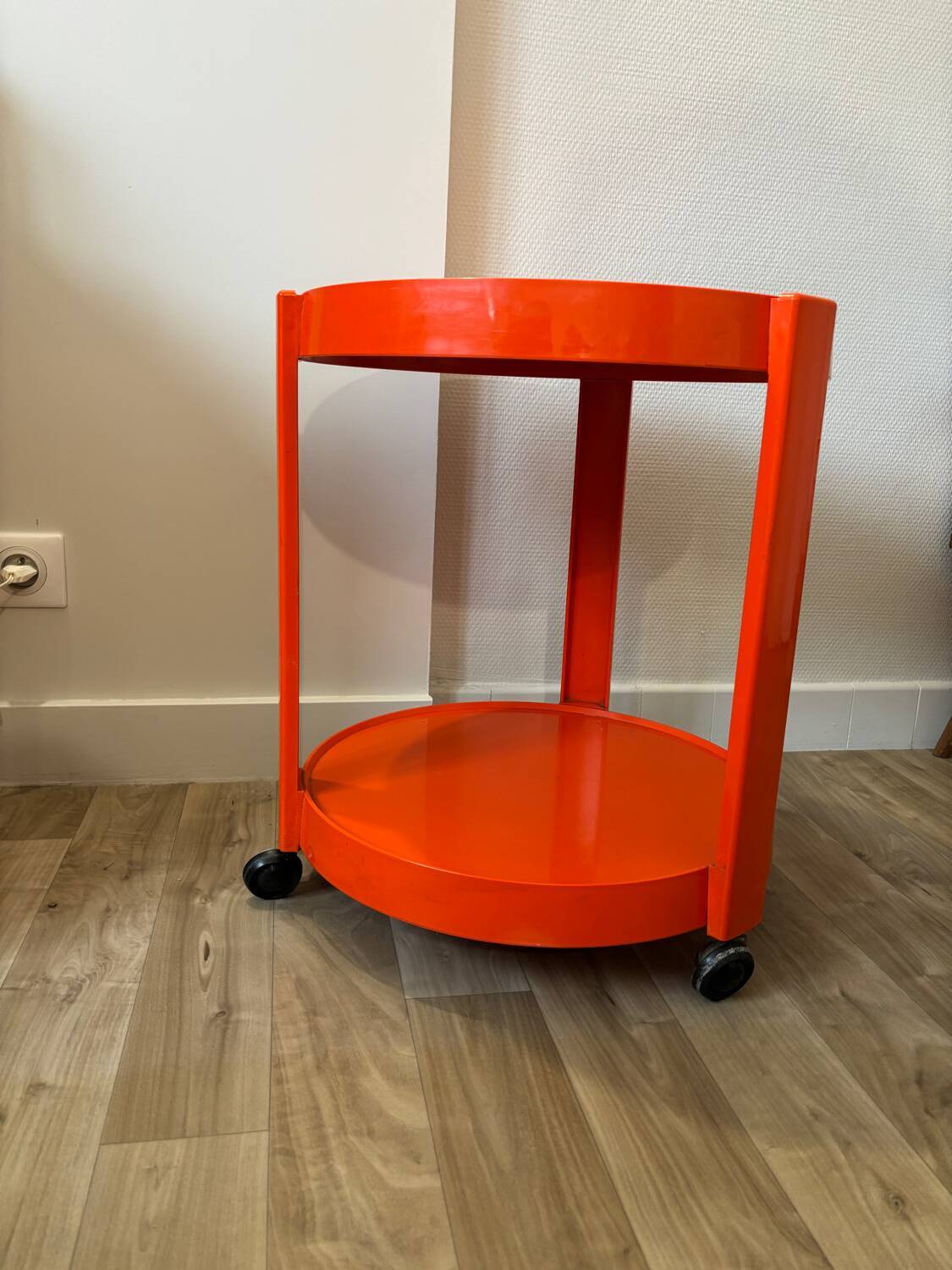 70s orange serving trolley