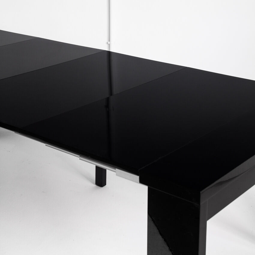 Vintage extendable table / console in lacquered wood by Paul Michel, France 1990