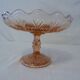 Compotier fruit cup molded glass rosaline art deco