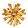 Murano Glass Sputnik Chandelier with Gold Frame and Amber Air Drops