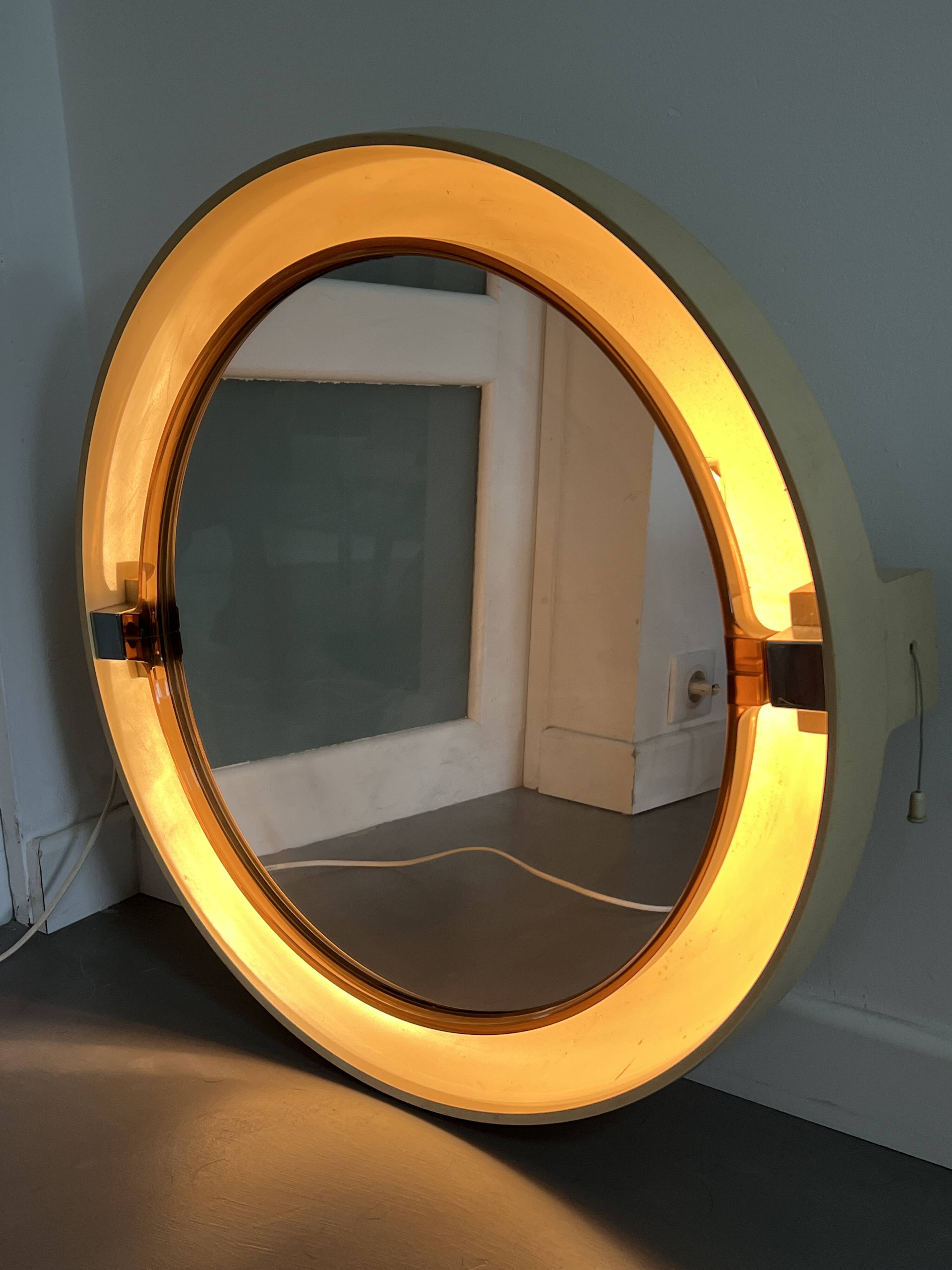 Space Age mirror by Allibert, 1970s.