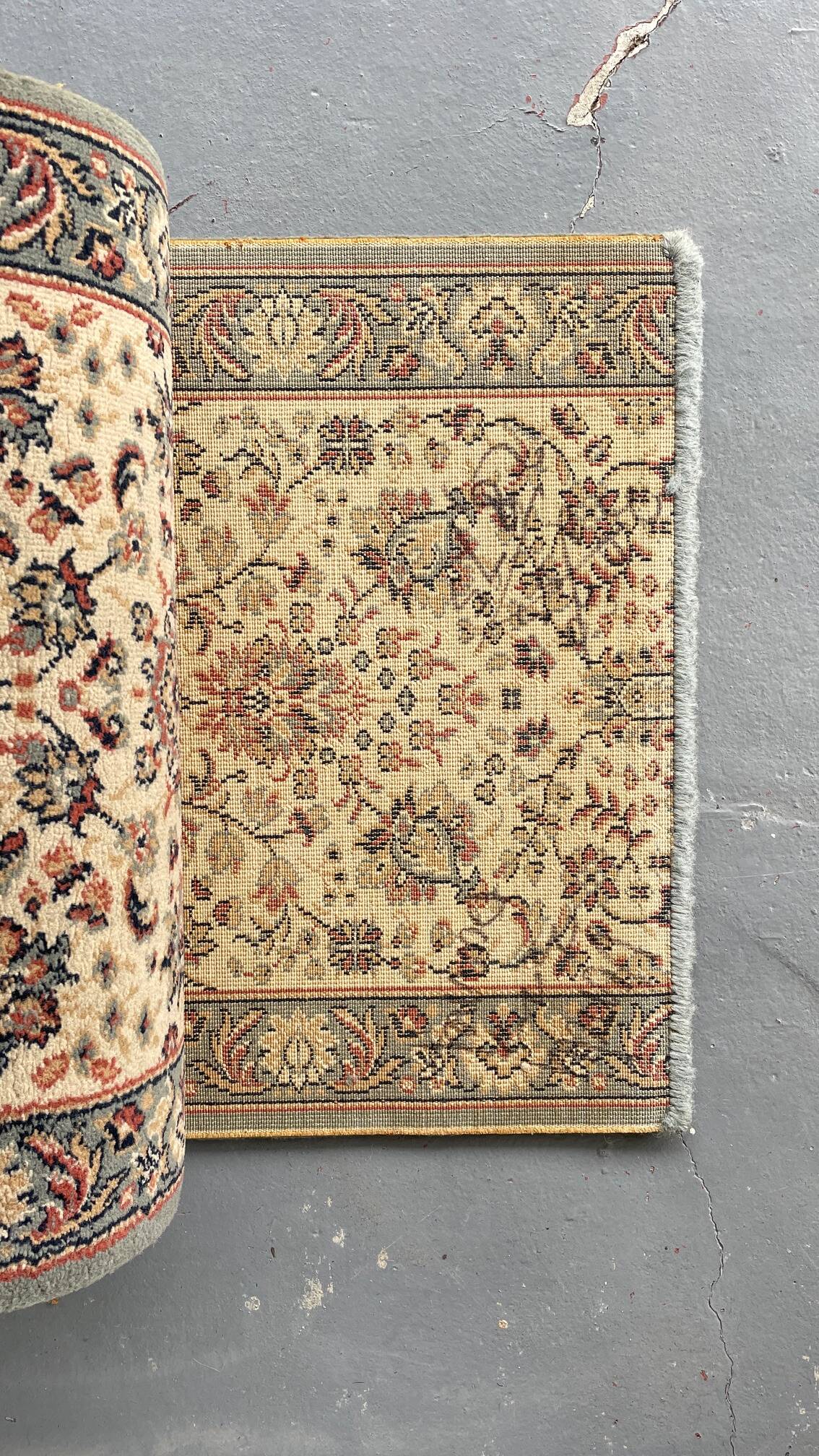 Vintage Beige Grey-Blue Runner Rug