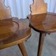 Set of 4 Farmhouse Tyrolean Chair with Heart Cutout Back / 1970s Vintage Di