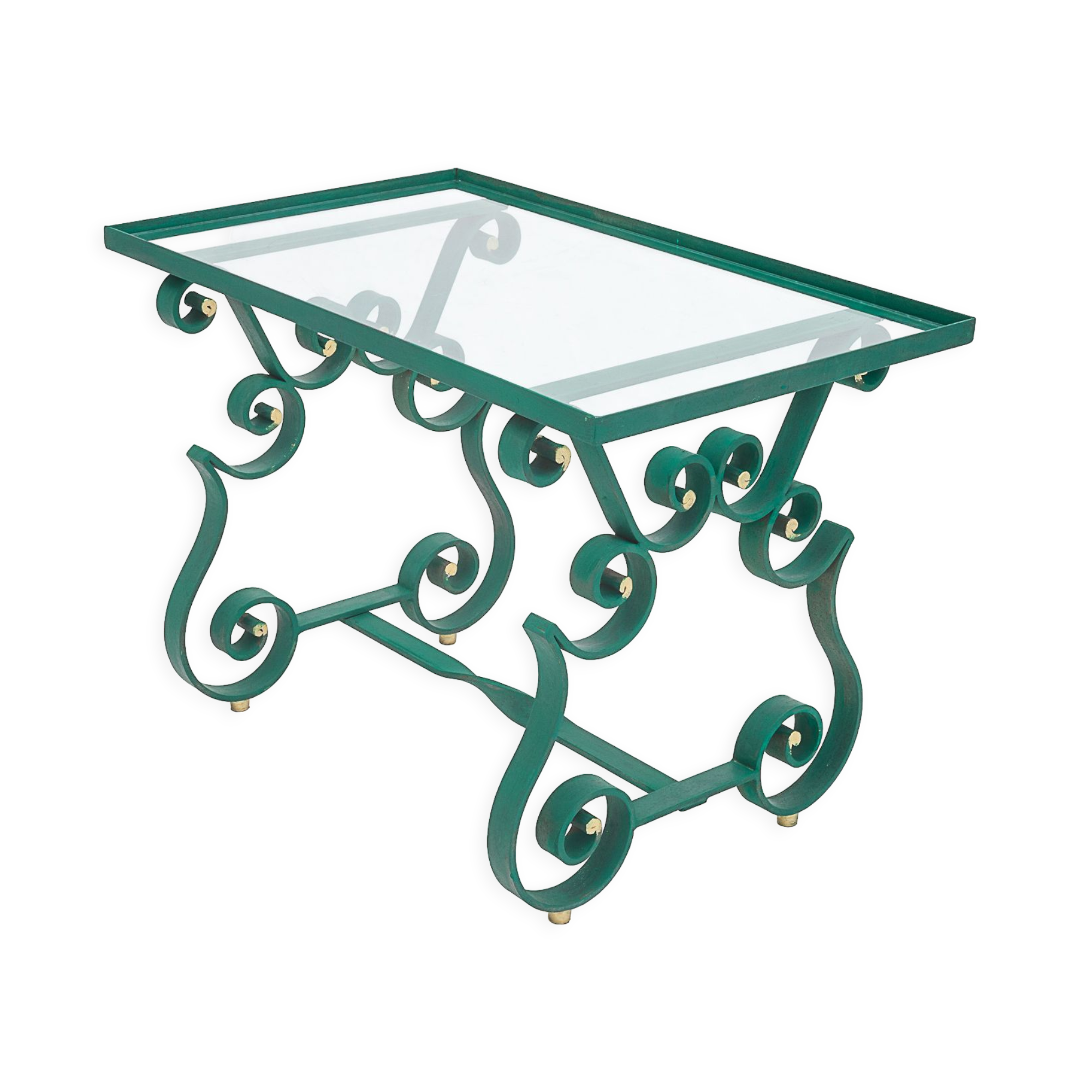 Wrought iron coffee table, Merceris, 1950
