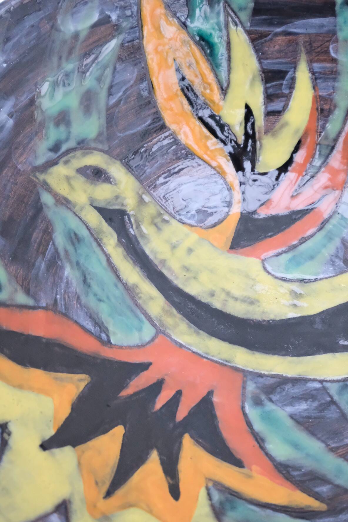 Salad bowl by jeannette and georges picard in enamelled ceramic, france 1960