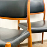 8 Danish Mid-Century Teak Dining Chairs #80 by Niels O. Møller for J. L. Moller, 1960s