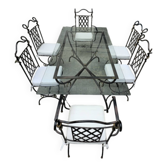 Wrought iron magma table set