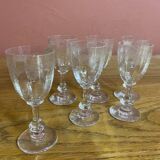 Ensemble de 6 verres à liqueur en cristal St Louis, modèle Cléo