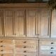 Old workshop furniture, 2 bodies with drawers and a cupboard.