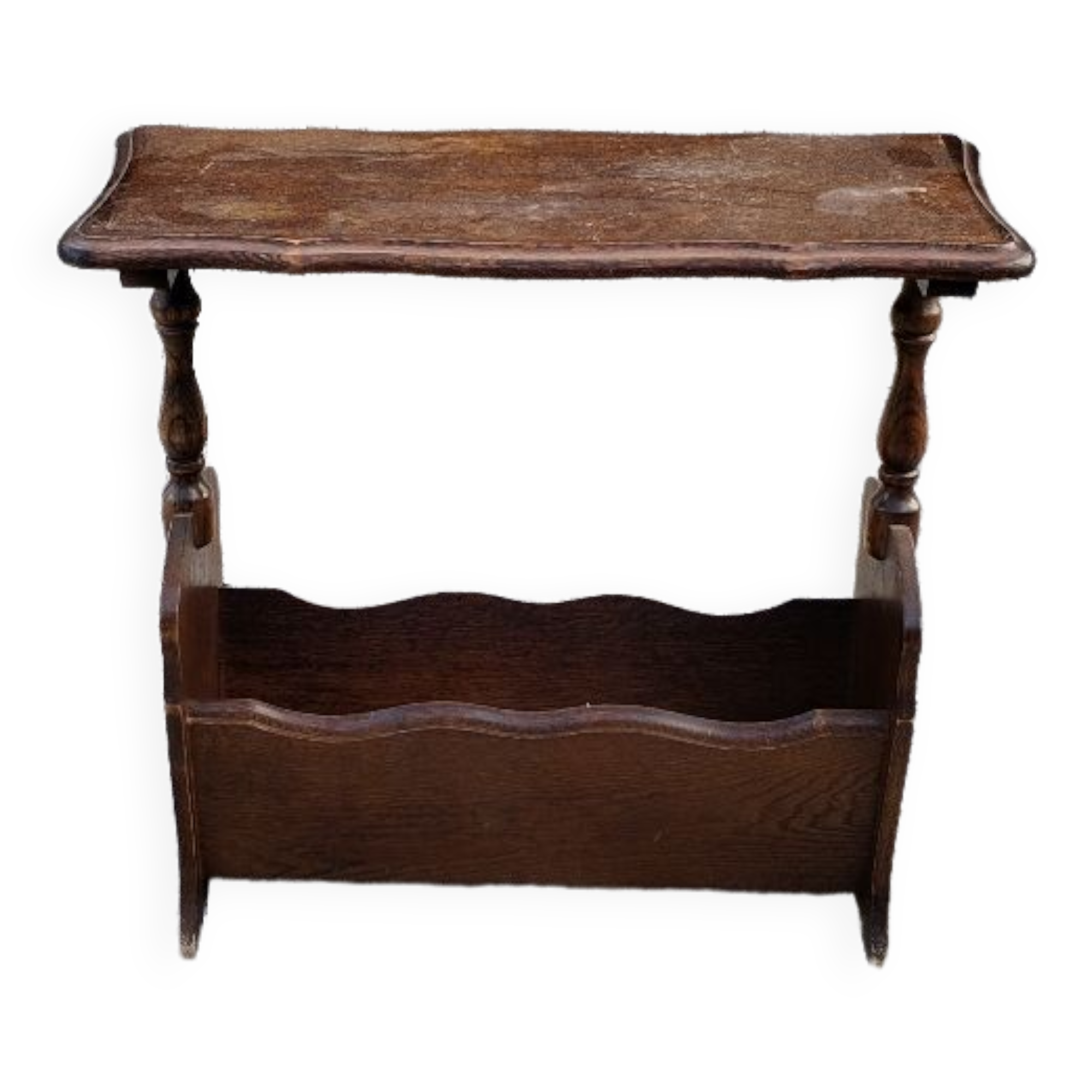 Porte-revue ancien  panier bois