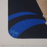 Yves Ganne: The Two Women with Bouquets, original signed lithograph