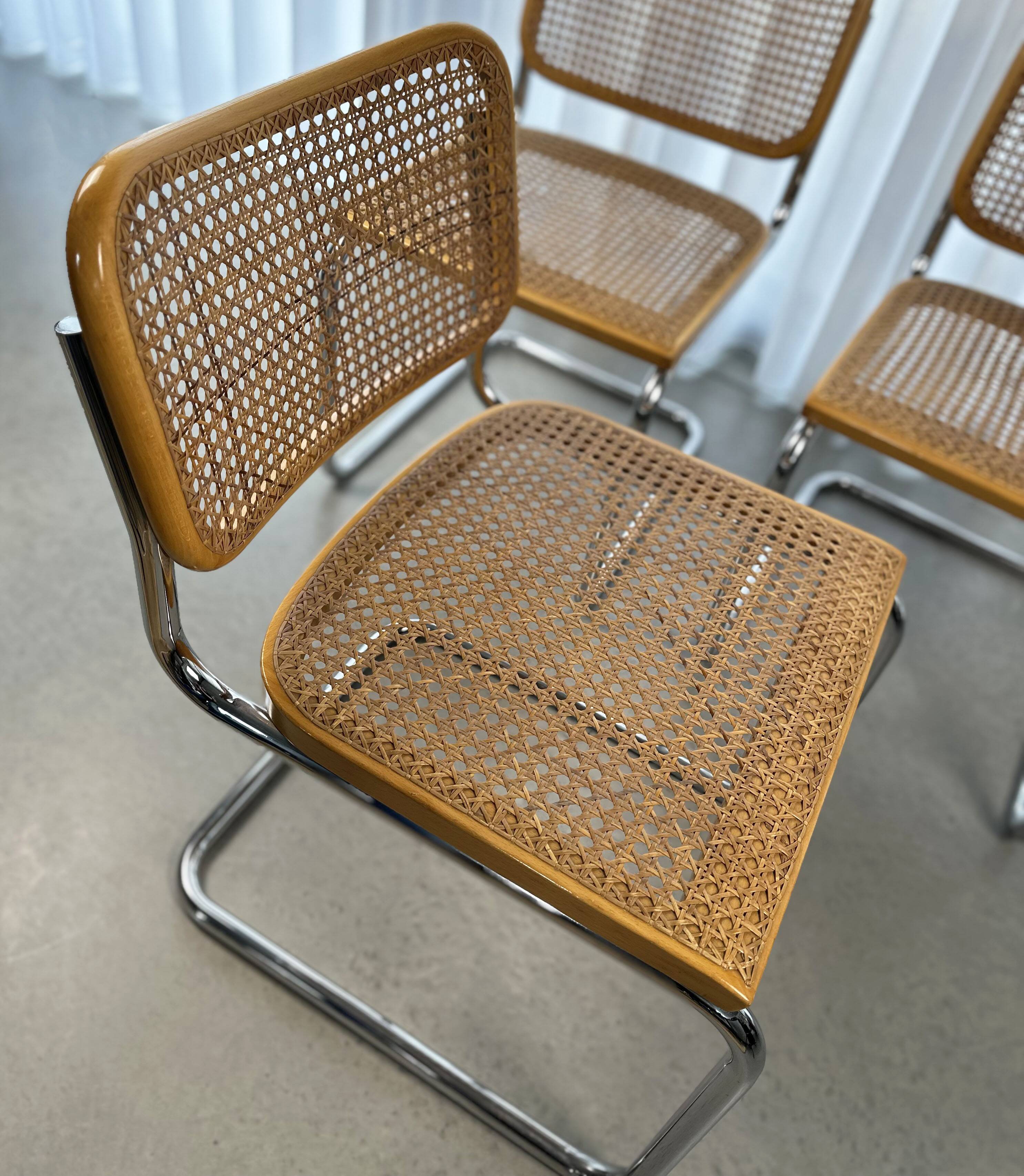 Ensemble de 6 chaises Cesca de Marcel Breuer pour Gavina, années 1960