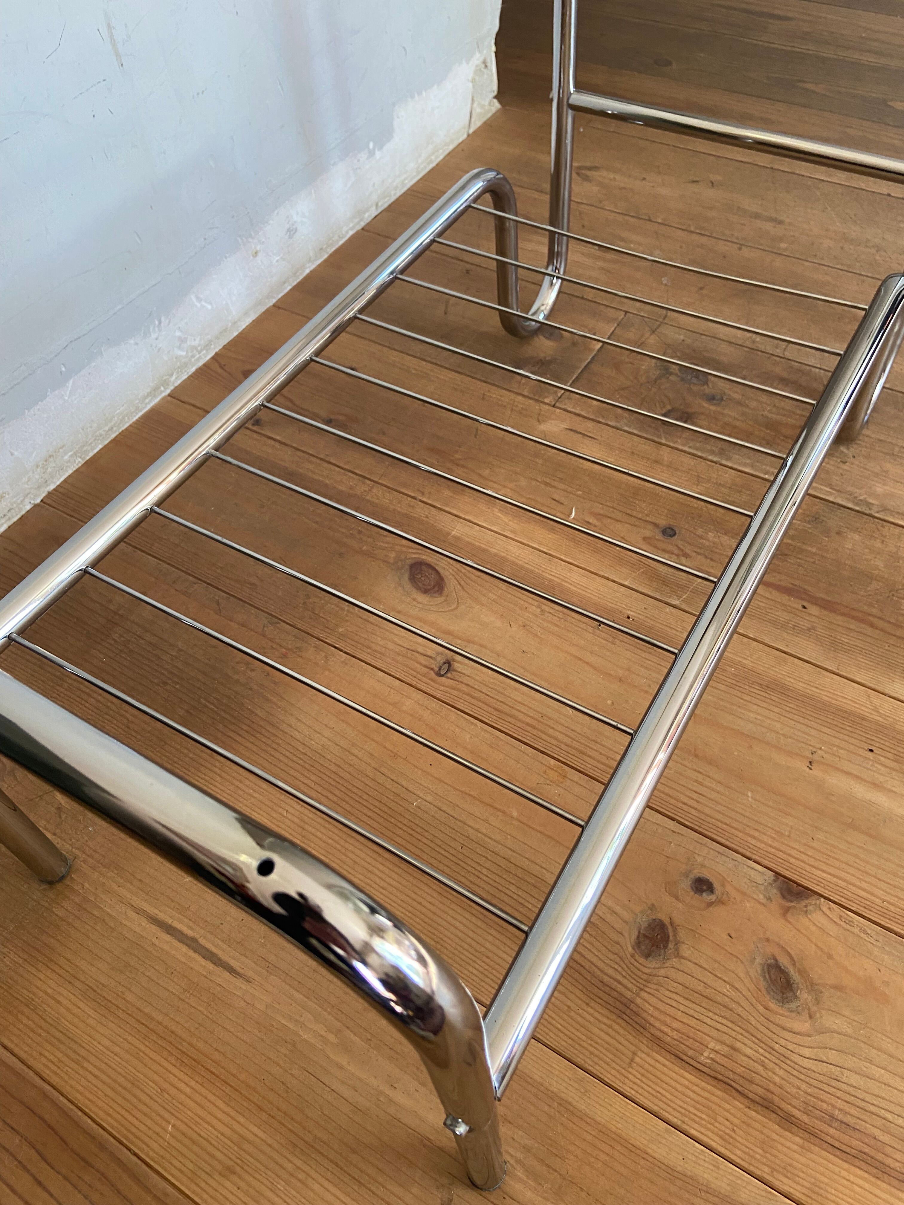 Design coffee table in chrome and smoked glass 60s-70s