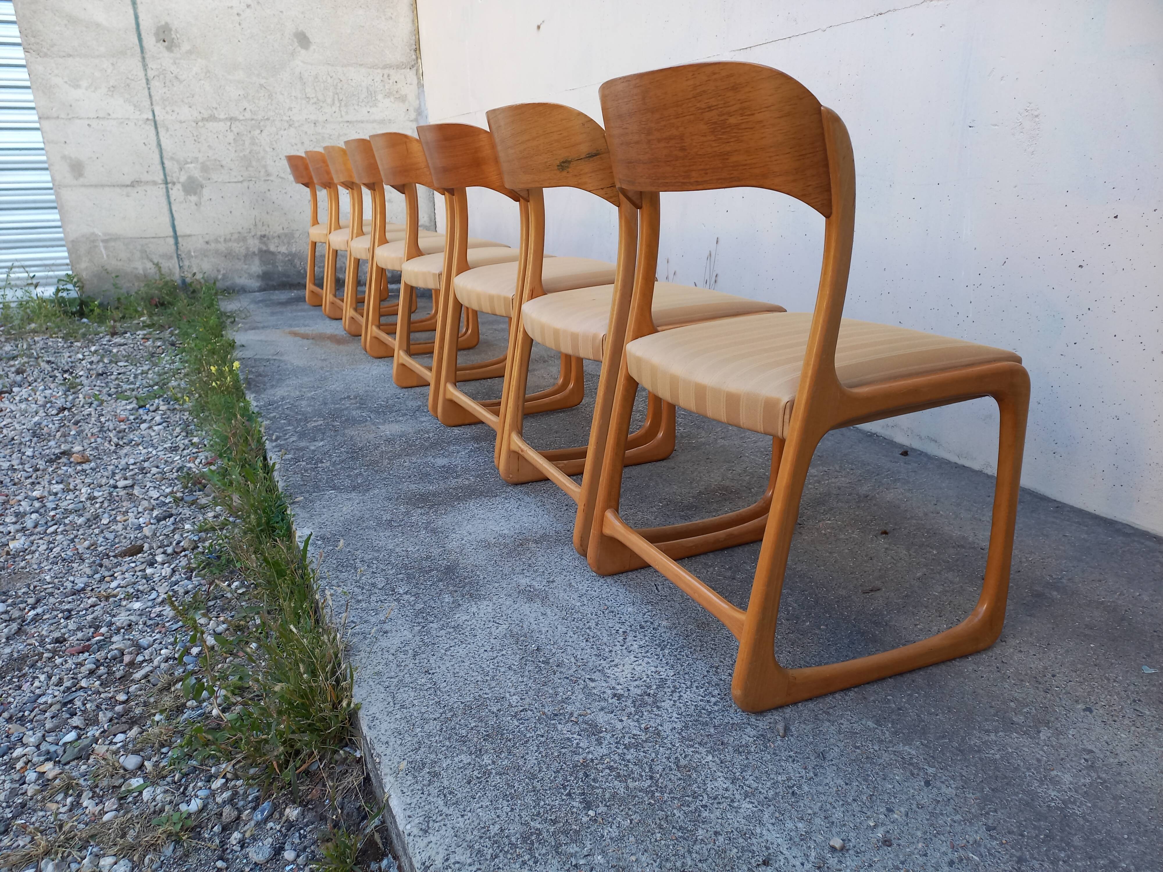 Baumann sleigh chairs, set of 8
