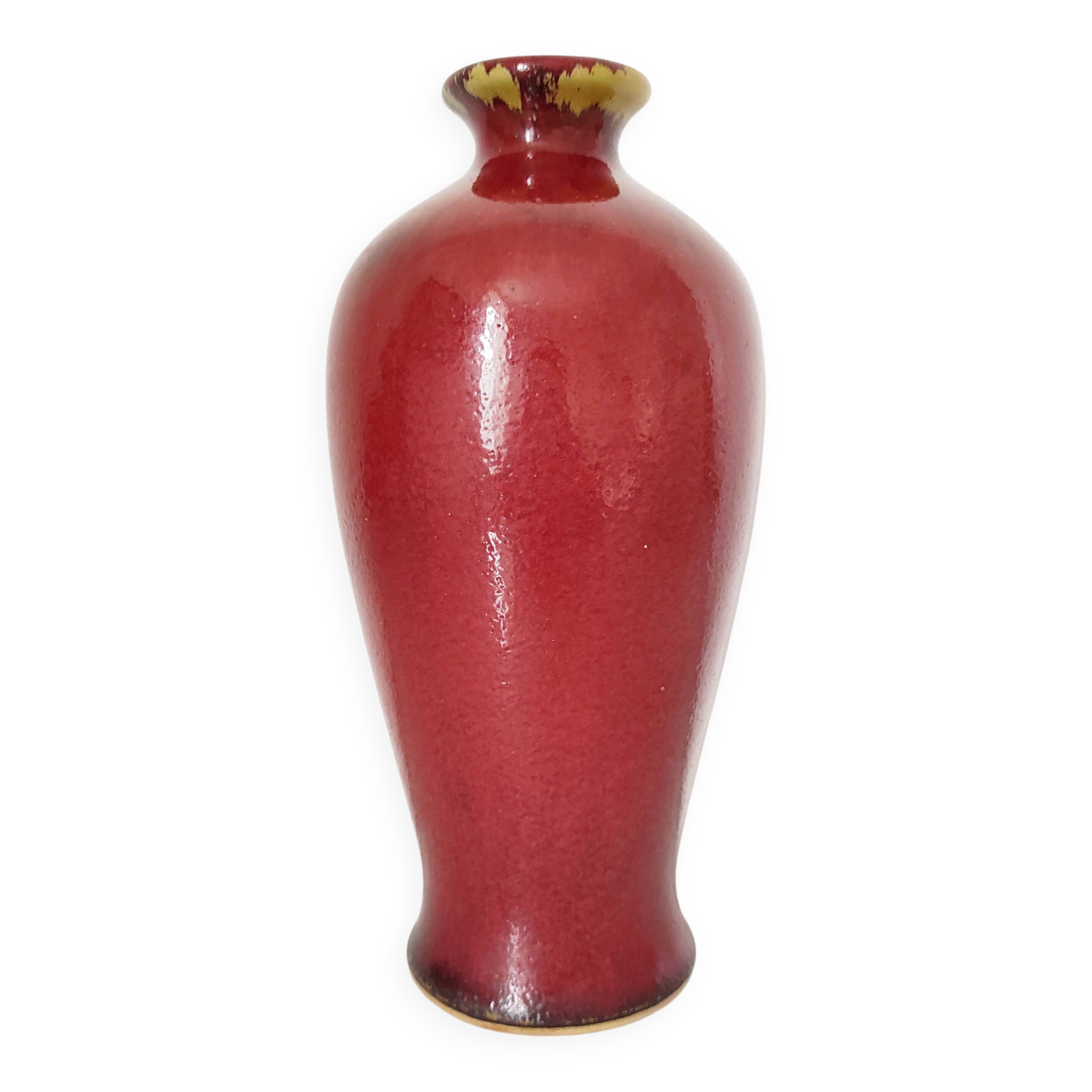 Chinese red ceramic vase 23 cm