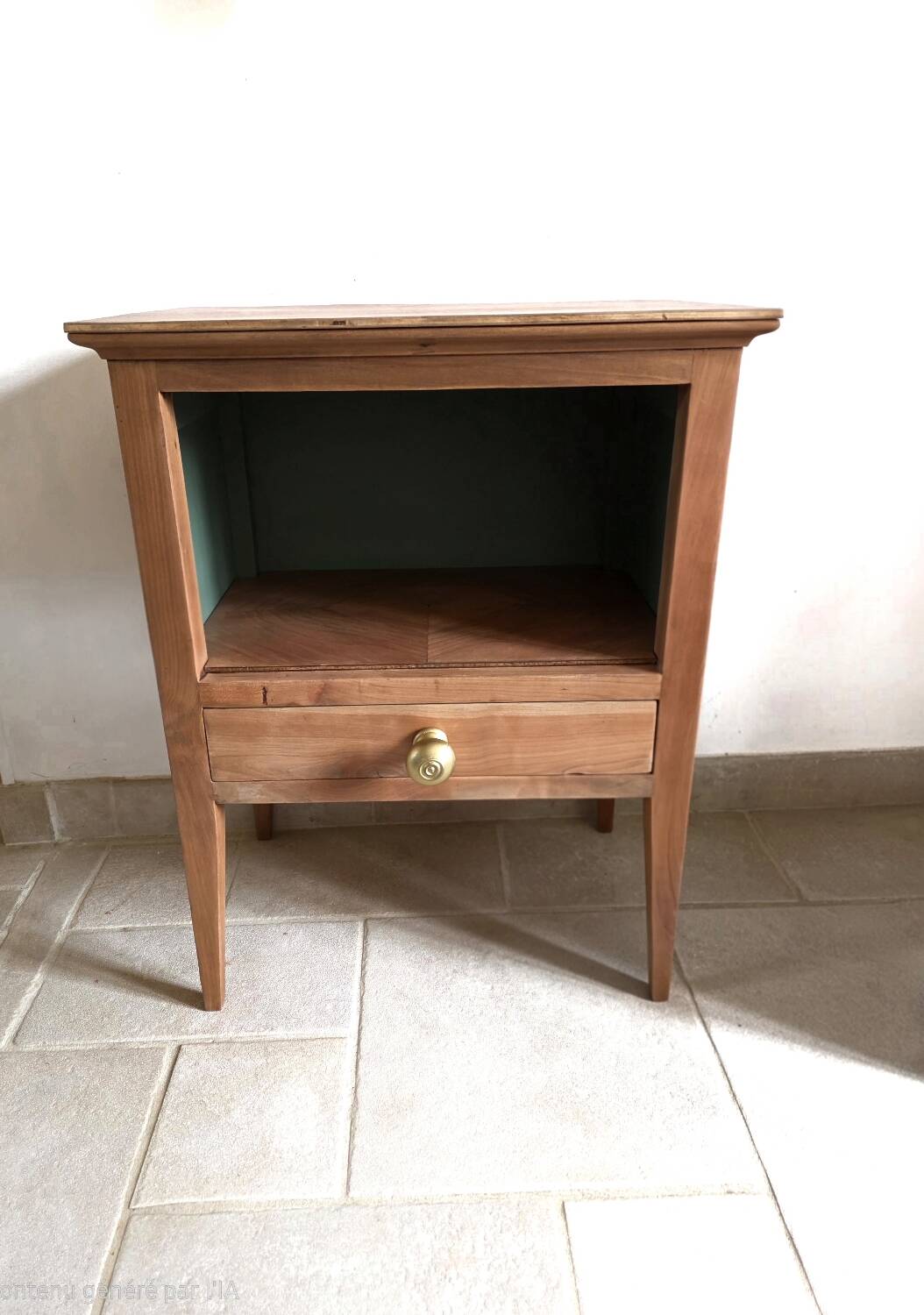 Antique spindle leg bedside table