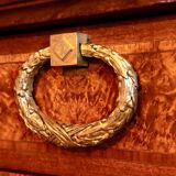 Rare antique buffet with marble, bronze, and marquetry in the Louis XVI style.