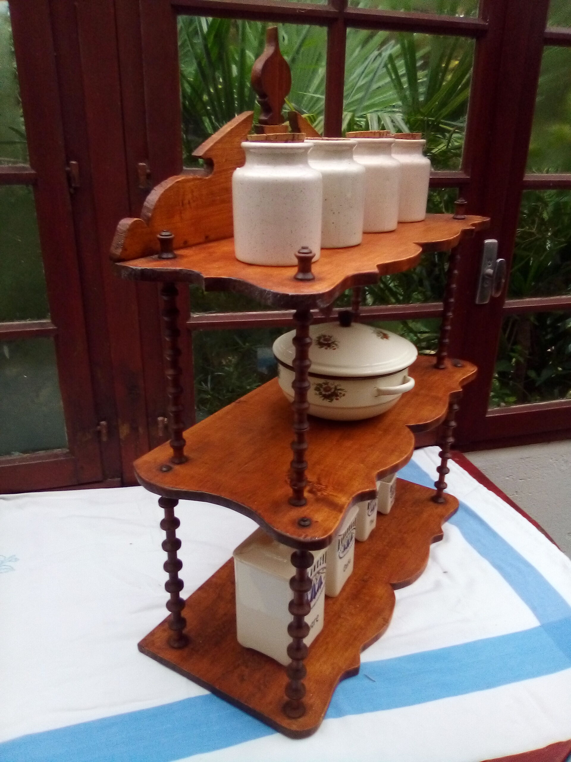 Wooden coil shelf