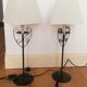 Pair of metal lamps with lampshade