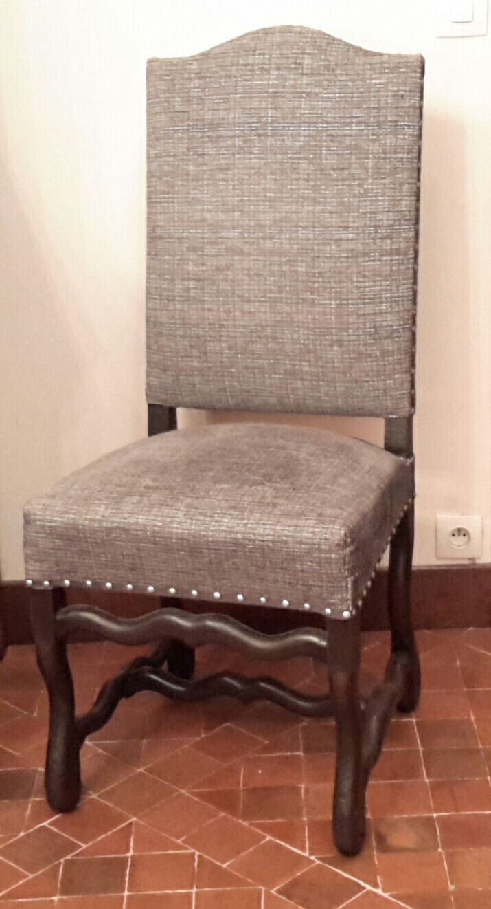 lot of six chairs Henry II sheep bone